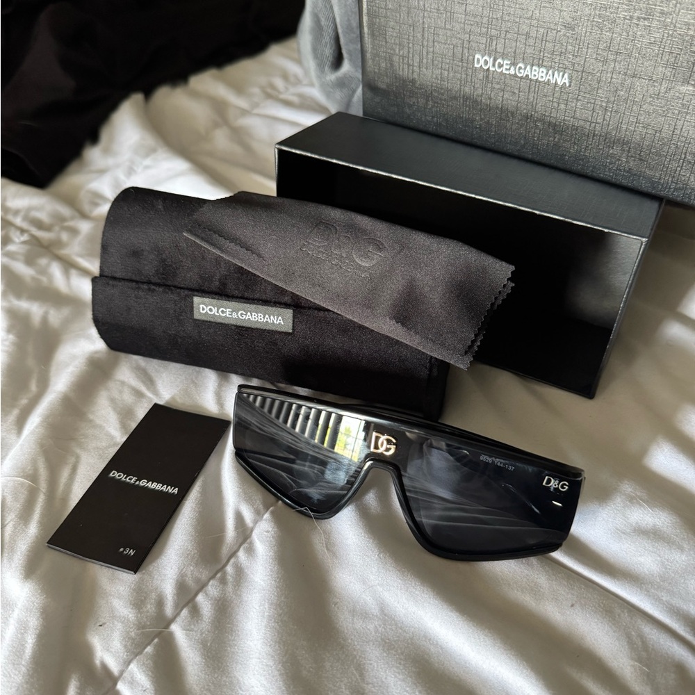 Dolce & Gabbana Black Wraparound Sunglasses